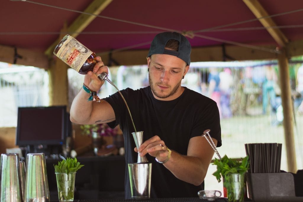 mixologist making a cocktail